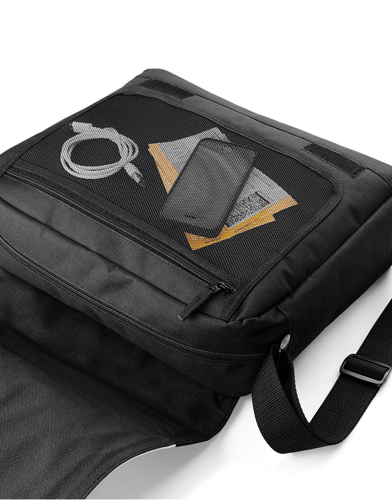 A blank Bagbase Sublimation Messenger Bag, laid flat to display the full printable area on the front flap.