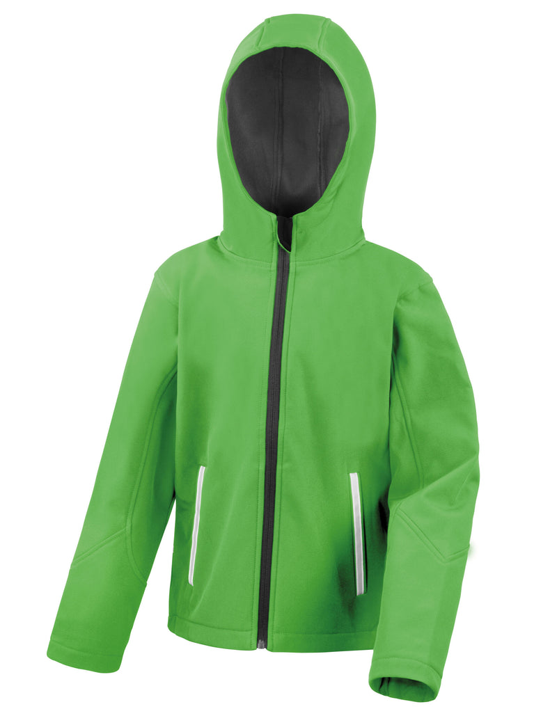 Result Core Junior Tx Performance Hooded Softshell - Vivid Green/Black