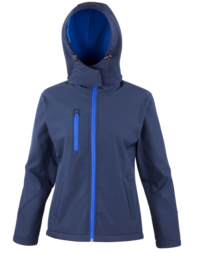 Result Core Women'S Tx Performance Hooded Softshell Jacket - Navy/Royal