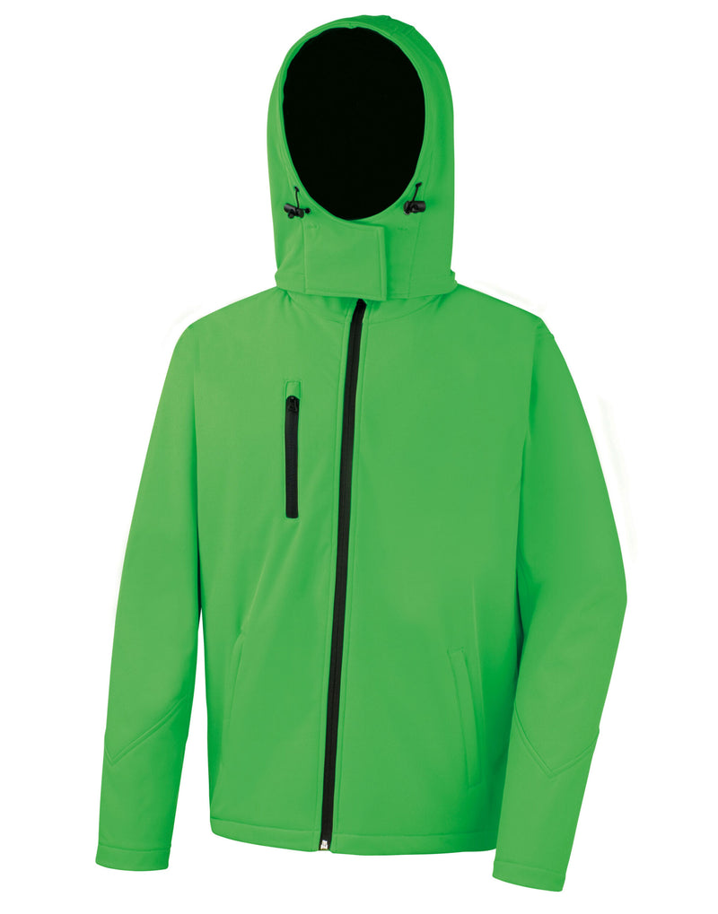 Result Core Men'S Recycled Hooded Softshell - Vivid Green/Black