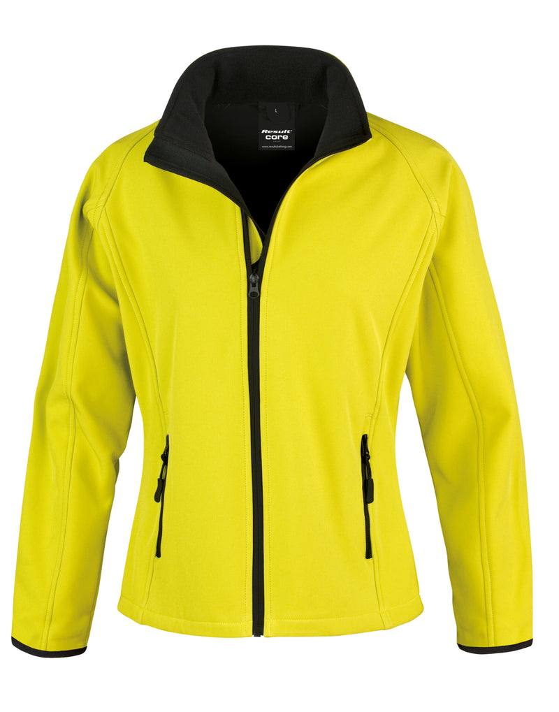 Result Core Ladies' Printable Softshell Jacket With Recycled Inner Fleece - Yellow/Black