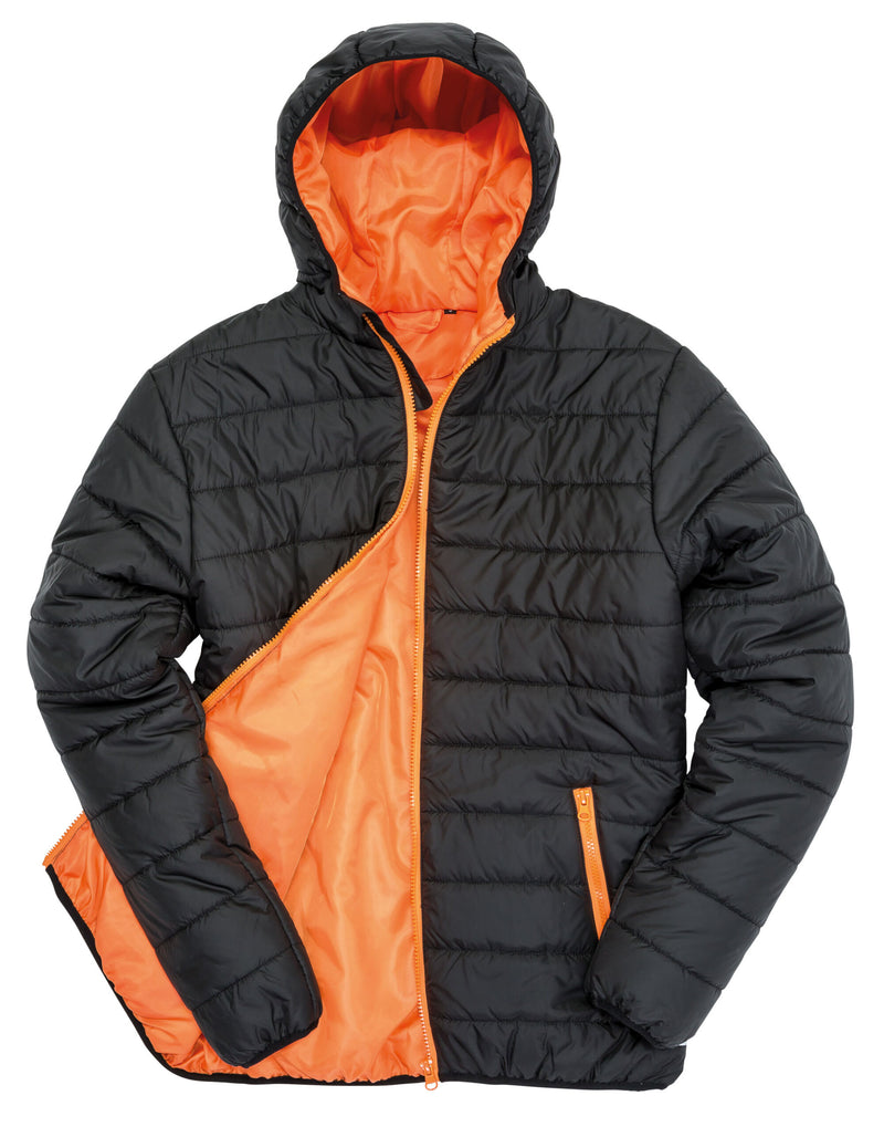 Result Core Men'S Soft Padded Jacket - Black/Orange