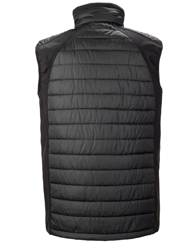 Result Recycled Compass Padded Softshell Gilet - Black/Black