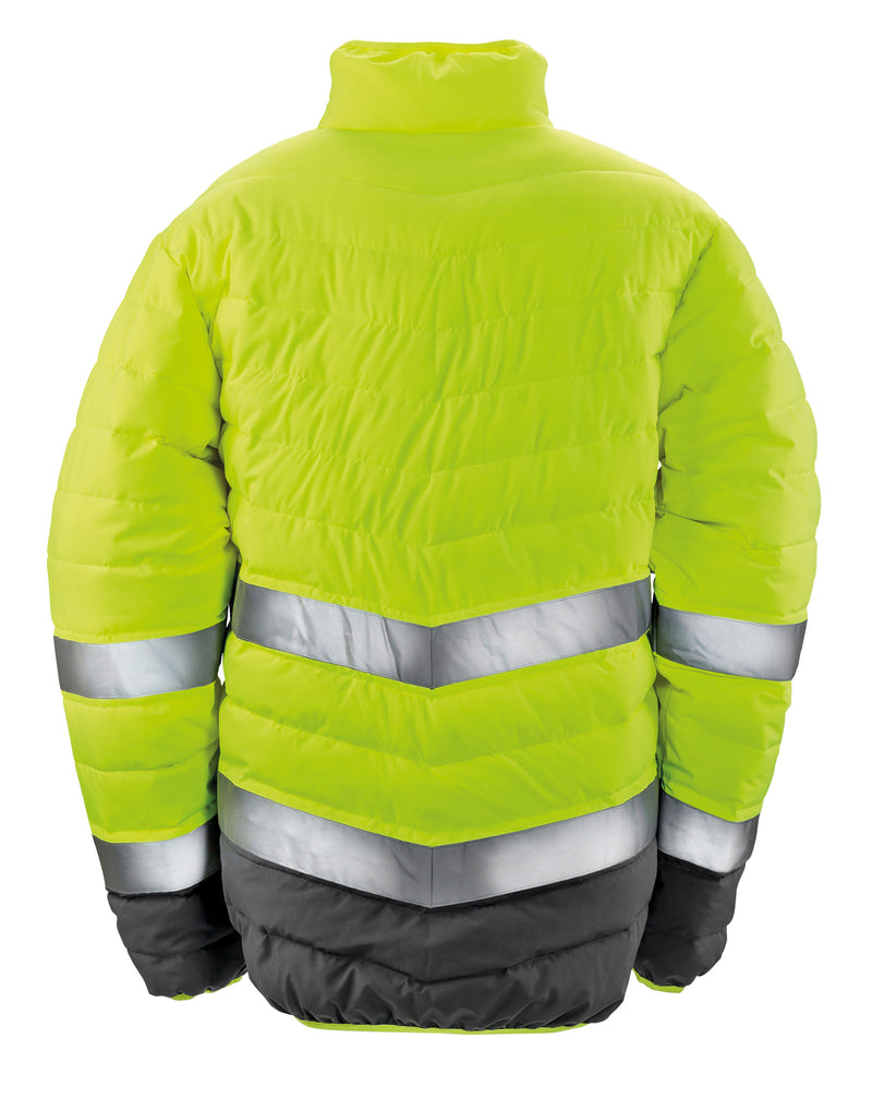 Result Safeguard Men'S Soft Padded Safety Jacket - Fluro Yellow