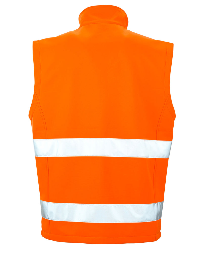 Result Safeguard Printable Safety Softshell Gilet - Fluorescent Orange/Black