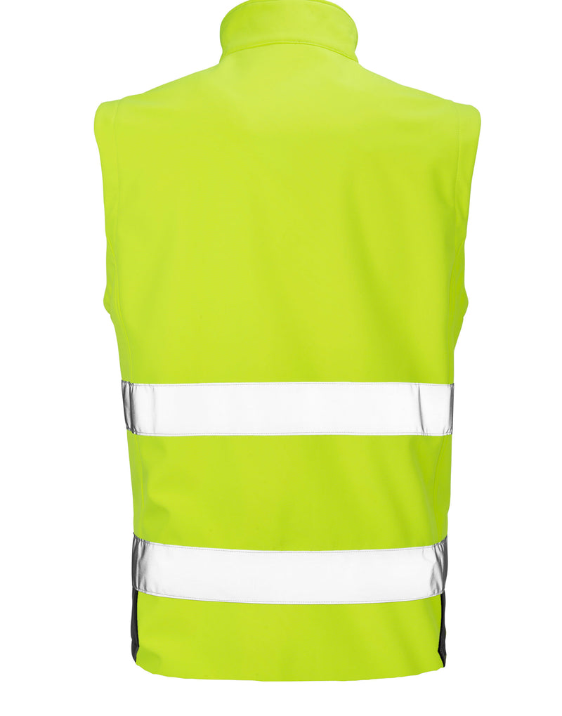 Result Safeguard Printable Safety Softshell Gilet - Fluorescent Yellow/Black
