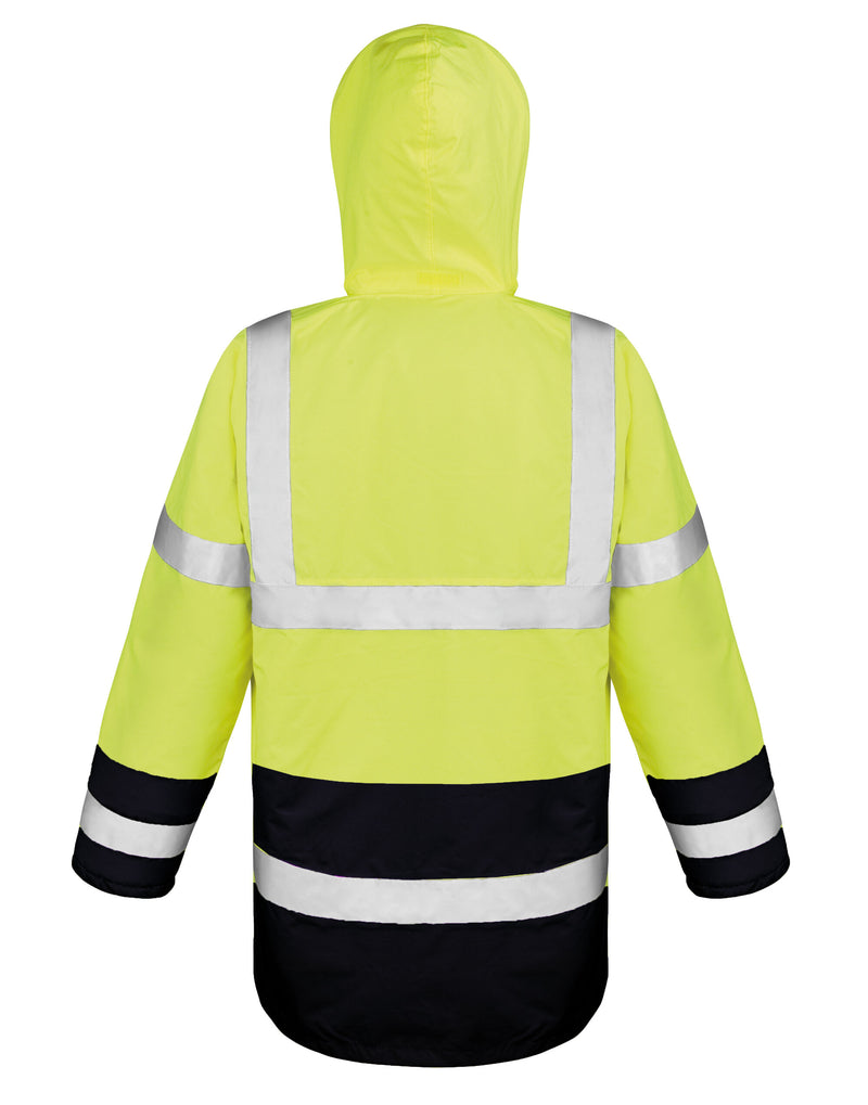 Result Safeguard Motorway 2-Tone Safety Coat - Fluorescent Yellow/Black