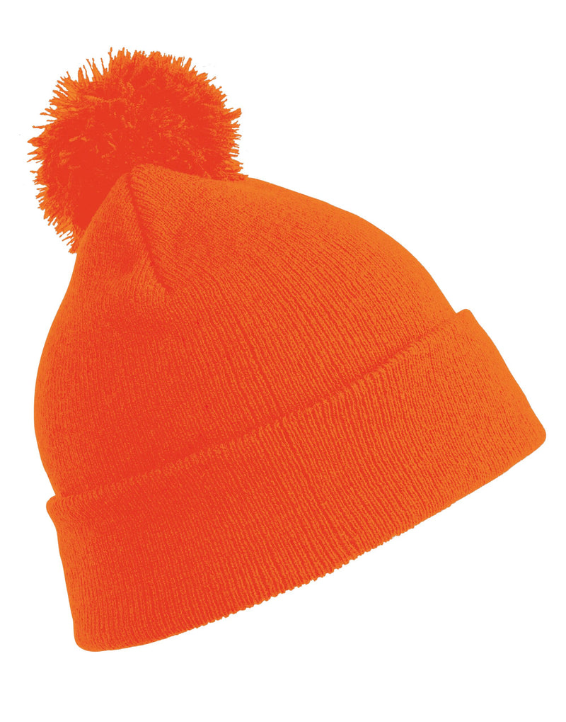 Result Winter Essentials Pom Pom Beanie - Fluoresent Orange