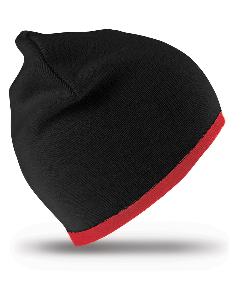 Result Winter Essentials Soft Feel Cuffless Reversible Beanie - Black/Red
