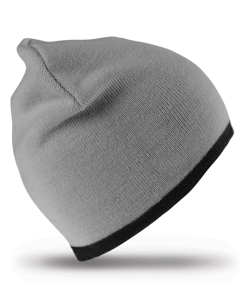 Result Winter Essentials Soft Feel Cuffless Reversible Beanie - Grey/Black
