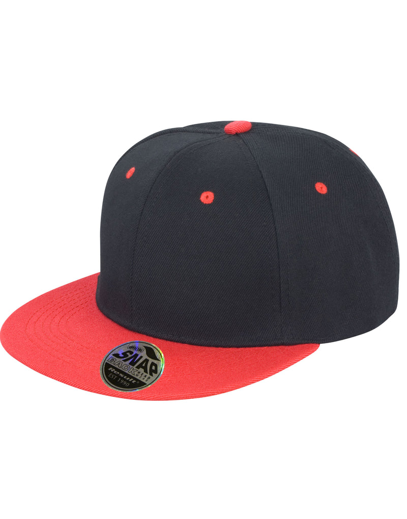 Result Core Bronx Original Flat Peak Snap Back Dual Colour Cap - Black/Red