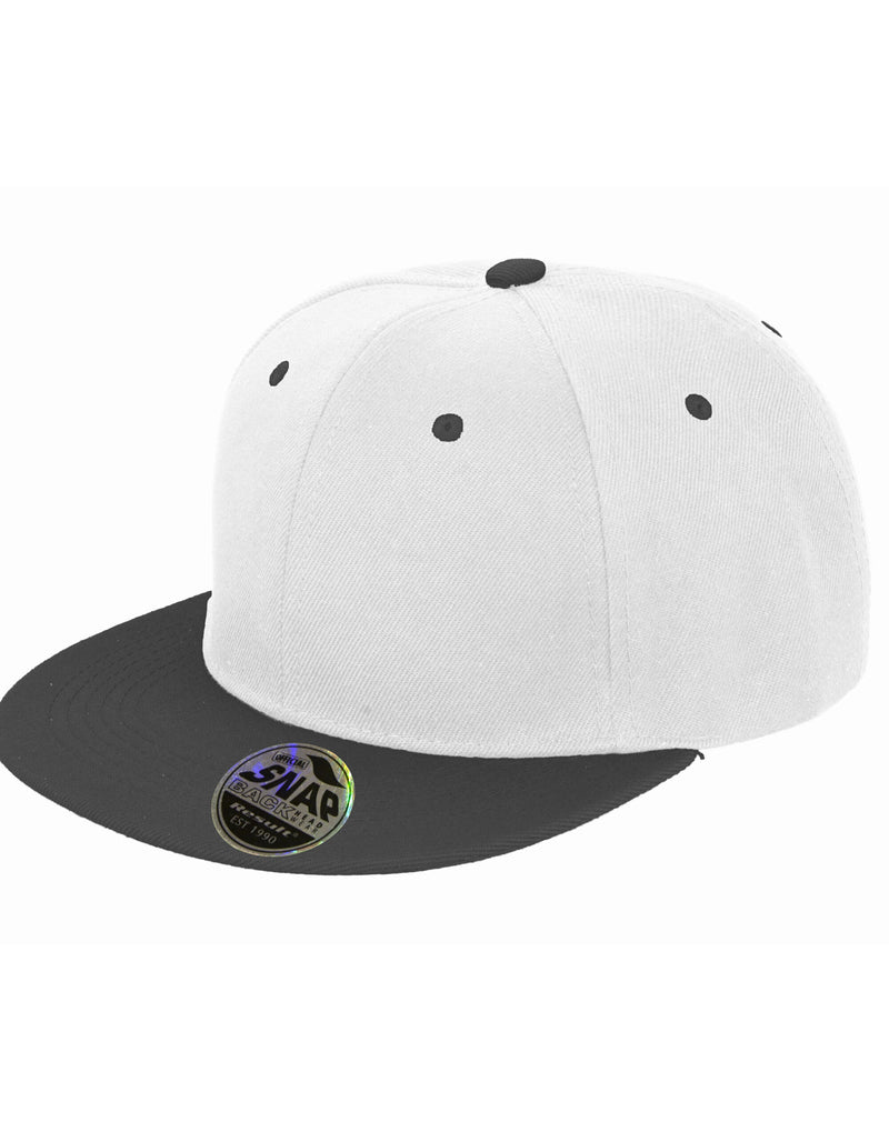 Result Core Bronx Original Flat Peak Snap Back Dual Colour Cap - White/Black
