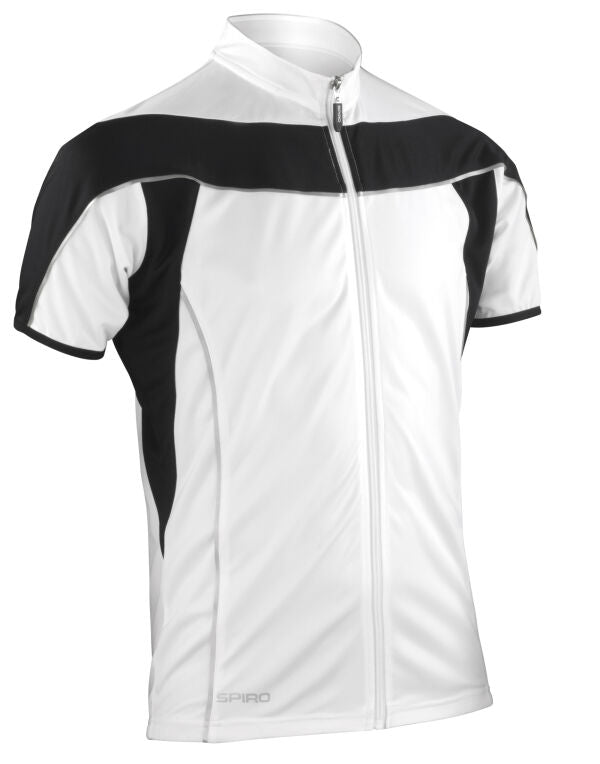 Spiro Men'S Bikewear Full Zip Performance Top - Black/White