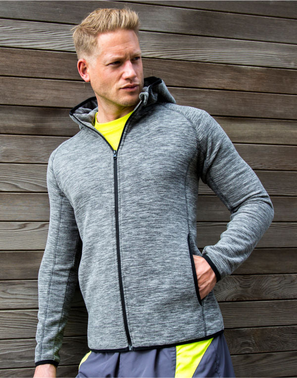 Spiro Fitness Men'S Microfleece Hoodie - Grey/Black