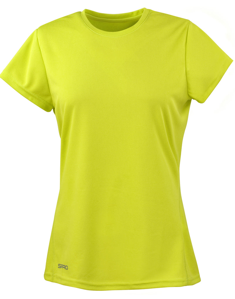 Spiro Ladies' Quick Dry Short Sleeve T-Shirt - Lime
