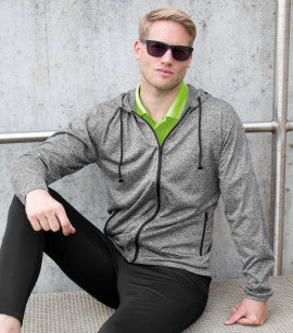 Spiro Fitness Men'S Hooded Tee-Jacket - Grey/Black