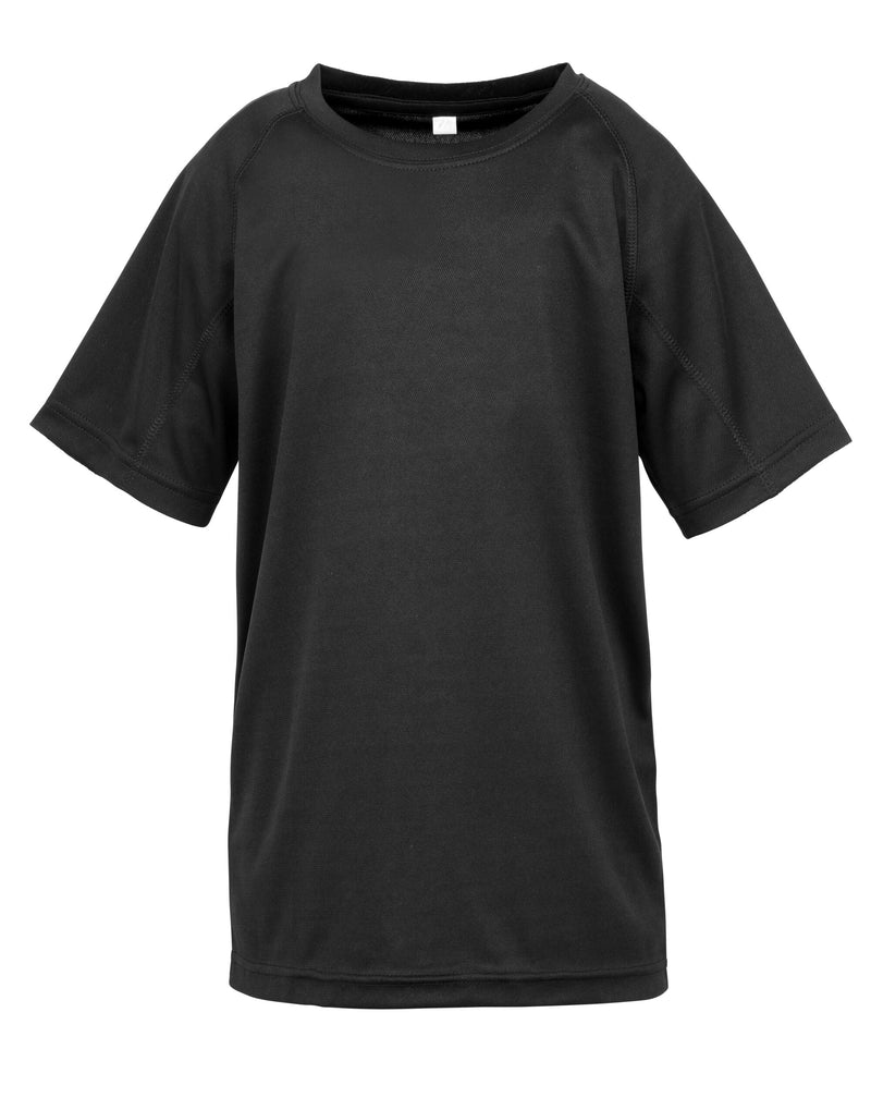Spiro Impact Junior Performance Aircool Tee - Black