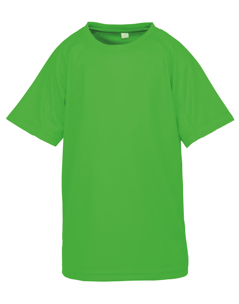 Spiro Impact Junior Performance Aircool Tee - Floro Green