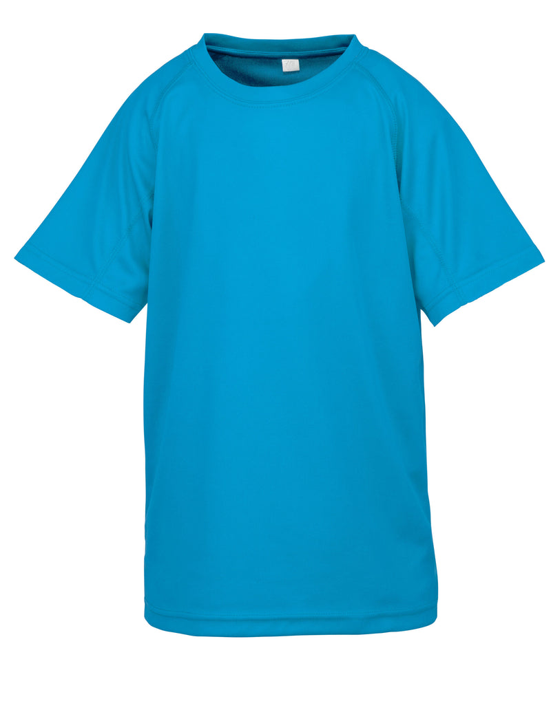 Spiro Impact Junior Performance Aircool Tee - Ocean Blue