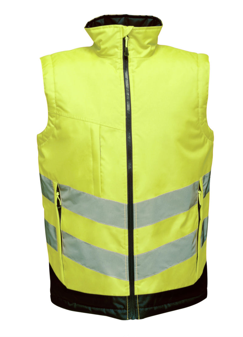 Regatta High Visibility TRA840 Pro Two Tone Insulated Bodywarmer - Yellow/Navy
