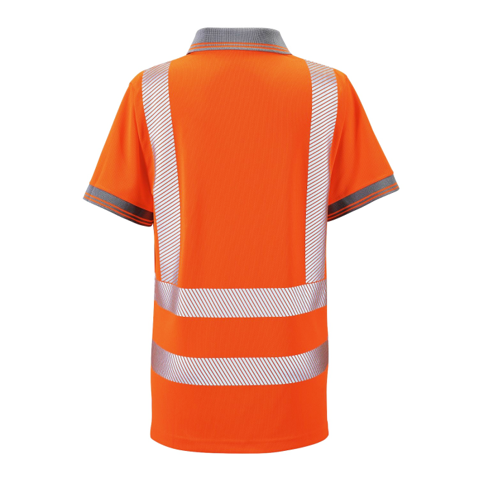 Edited back view of the Supertouch Ladies Savannah hi-vis yellow polo.