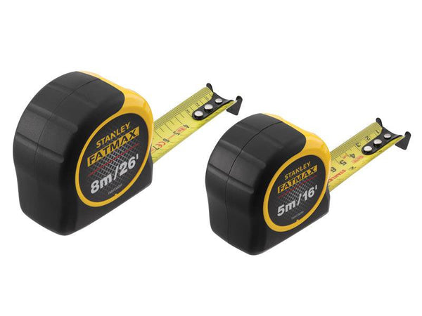 STANLEY Hand Tools FatMax Classic Tape Twin Pack 5m/16ft + 8m/26ft (Width 32mm)