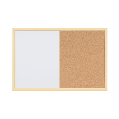 Bi-office Pastel Magnetic Cork Combination Board Yellow Frame 60x40cm Mx03106961