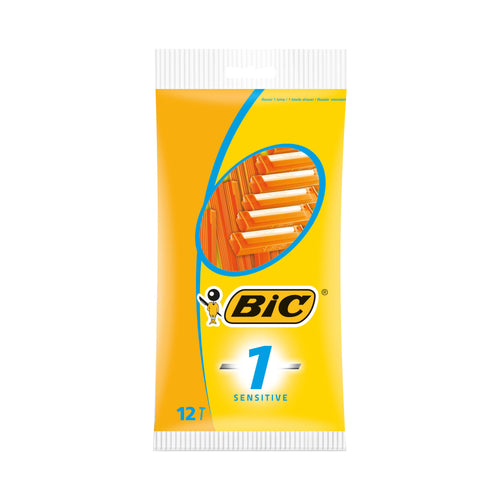 BIC 1 Disposable Razor Sensitive – (Pack of 12)