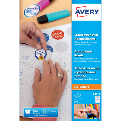 Avery Create Your Own Reward Stickers 8 Per Sheet – (Pack of 192)