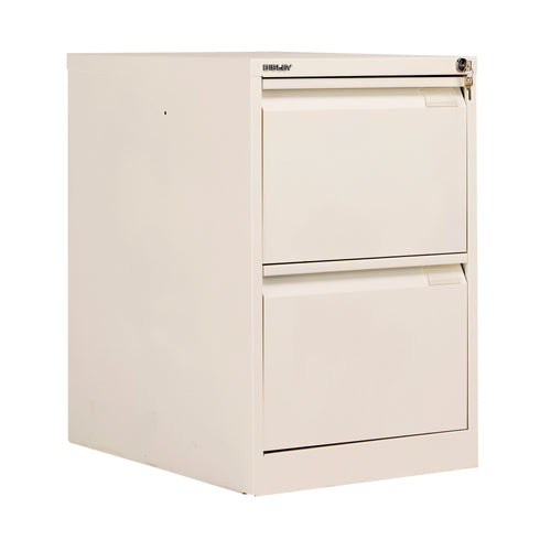 Bisley 2 Drawer Filing Cabinet Lockable 470x622x711mm Chalk Bs2e/chk