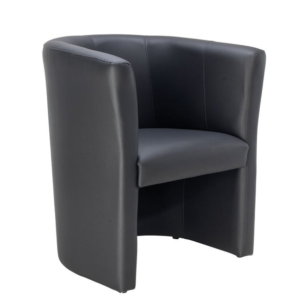 First Tub Chair Leather Look Black Kf74899