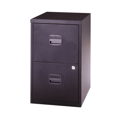 Bisley 2 Drawer Home Filing Cabinet A4 413x400x672mm Black Pfa2-03