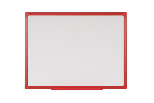 Bi-office Maya Drywipe Gridded Whiteboard Red Frame 180x120cm Mb8521206
