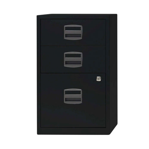 Bisley 3 Drawer Home Filing Cabinet A4 413x400x672mm Black Pfa3-93