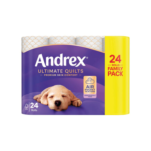 Andrex Ultimate Quilts Toilet Roll 3-ply 115 Sheets Per Roll – (Pack of 24)
