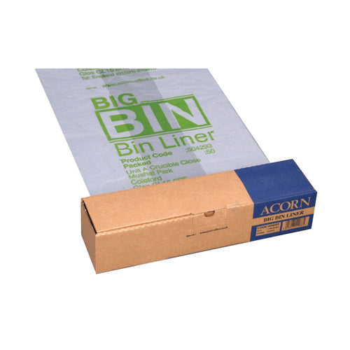 Acorn Big Bin/twin Bin Heavy Duty Recycling Liner – (Pack of 50)