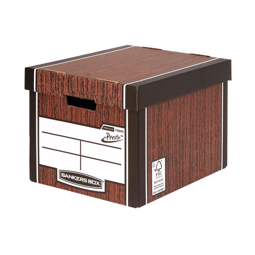 Bankers Box Woodgrain Tall Premium Storage Box – (Pack of 10)