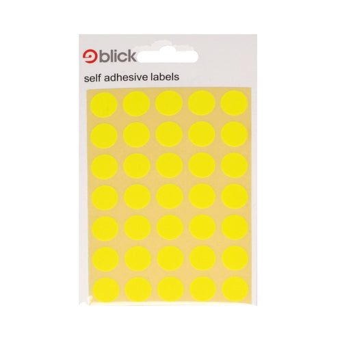 Blick Fluorescent Labels In Bags Round 13mm Dia Yellow (Pack of 2800)