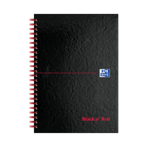 Black N Red Wirebound Ruled Perforated Hardback Notebook A5 – (Pack of 5)