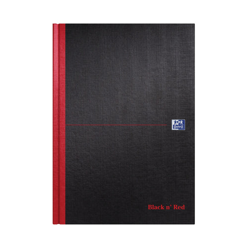 Black N Red Casebound Plain Hardback Notebook A4 – (Pack of 5)