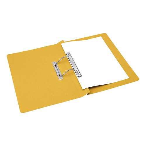 5 Star Office Transfer Spring File Mediumweight 285gsm Capacity 38mm Foolscap Yellow – (Pack of 50)