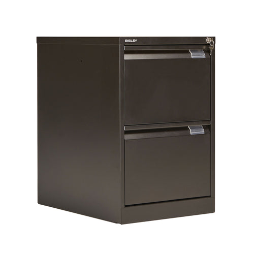 Bisley 2 Drawer Filing Cabinet Lockable 470x622x711mm Black Bs2e Black