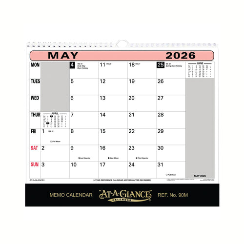 At-a-glance Wall Calendar 2026 90m26
