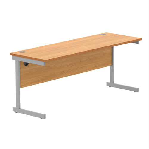 Astin Rectangular Single Upright Cantilever Desk 1800x600x730mm Beech/silver Kf800034