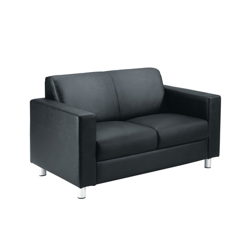 Avior Executive Reception 1340x740x810mm Sofa Leather Faced Black Kf03530