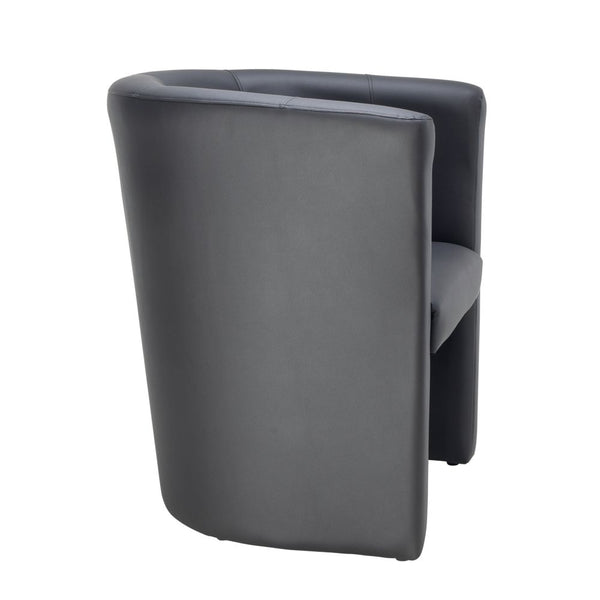First Tub Chair Leather Look Black Kf74899