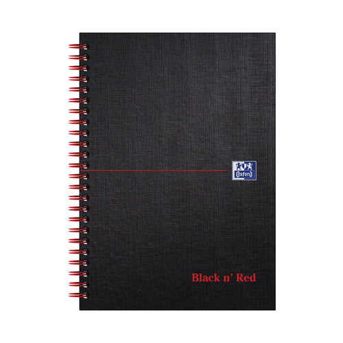 Black N Red Wirebound Ruled Hardback Notebook 140 Pages A5 – (Pack of 5)