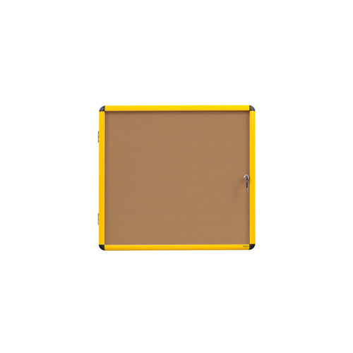 Bi-office Ultrabrite Cork Display Case Acrylic Yellow Aluminium Frame 9xa4 Vt6301611511