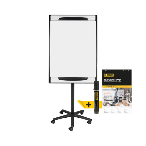 Bi-office Mobile Magnetic Flipchart Easel 700x1000mm Ea48061823