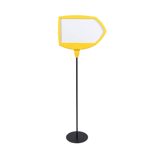 Bi-office Yellow Arrow Floor Sign Magnetic Drywipe Surface Sig01010909